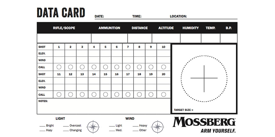 How to Use Ballistic Data Cards